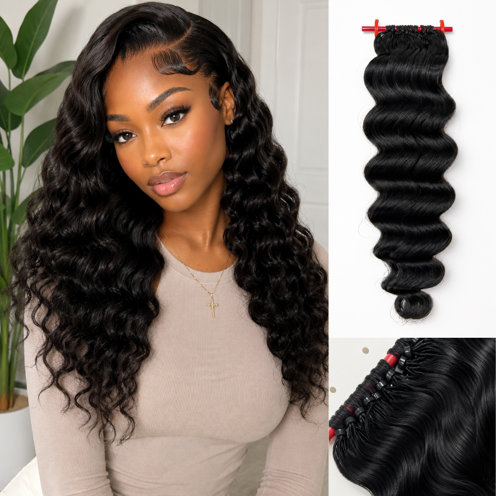 【WE HEART HAIR】100% Human Hair Feather Crochet Hair Burmese Curly Loose Deep Wave Miracle Knots Lightweight Natural Look