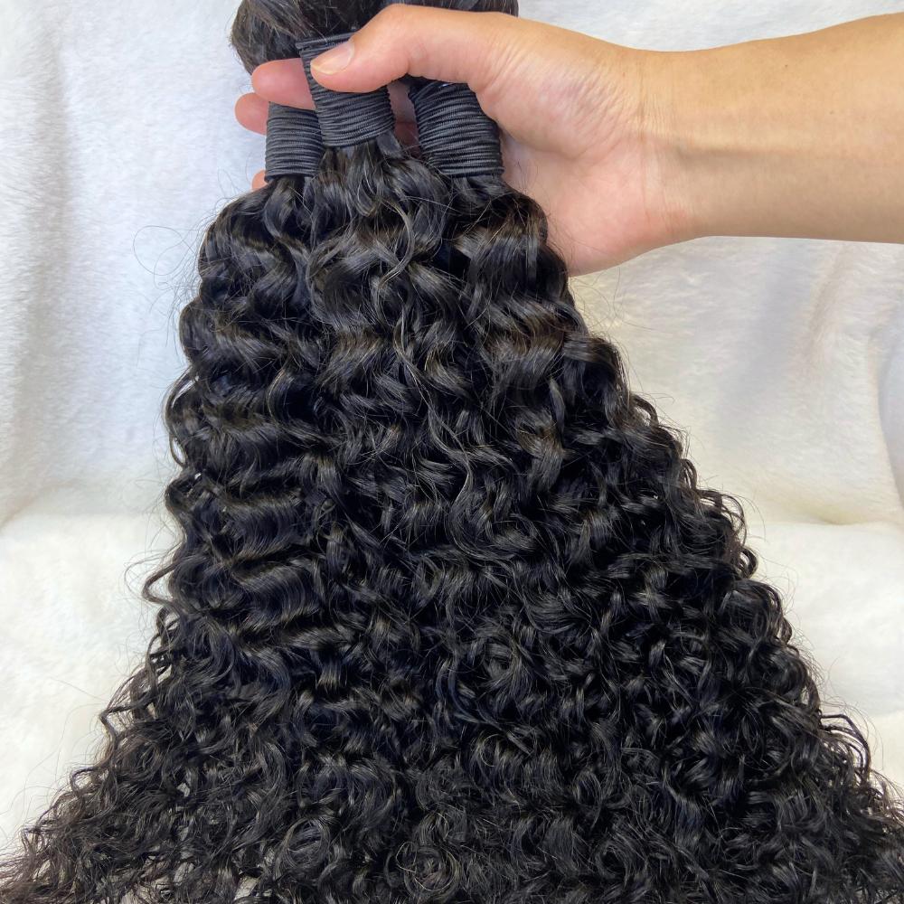 [We Heart Hair] Malaysian Virgin Human Hair Curly Deep Wave Body Wave 3 Bundles Kinky Straight Hair Bundle Deal