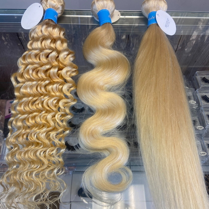 We Heart Hair 12A Blonde Hair Bundle Color 613 Straight Body Wave Deep Curly Blonde 100% Human Hair Bundle