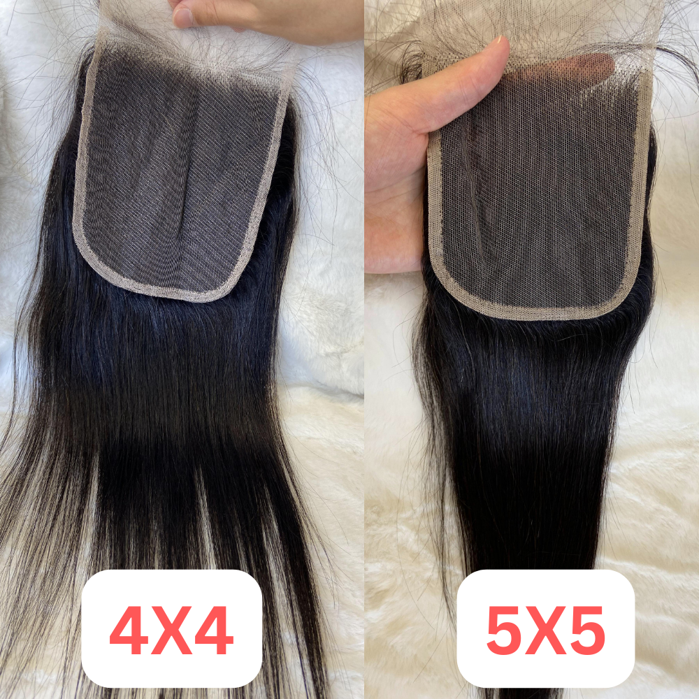We Heart Hair Straight 4X4/5X5/Lace Closure, 13x4 Lace Frontal Swiss Transparent Lace Virgin Hair Natural Black