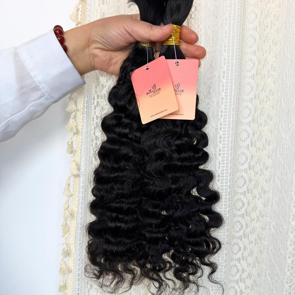 [We Heart Hair] Boho Braids 100% Cambodian Human Hair Bulk Hair For Braiding Hair Deep Wave Loose Deep Wave Honey Blonde 4/27 humanhair boho  Summer Hot