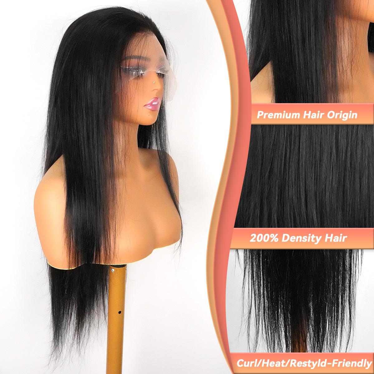 We Heart Hair 13x6 Full Frontal 100% Virgin Human Hair Straight Lace Front Wig 180% Density