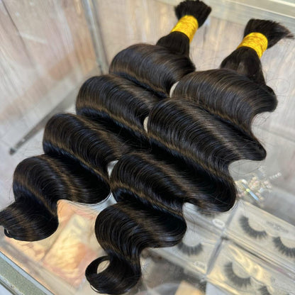 [We Heart Hair] Boho Braids 100% Cambodian Human Hair Bulk Braiding Hair Deep Wave Loose Deep Wave Honey Blonde 4/27