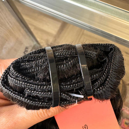 [We Heart Hair] Burmese Curly Soft Lace Weft Clip-on Hair Extension 100% Virgin Human 8PCS Straight Body Wave