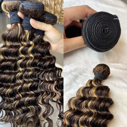 [We Heart Hair] Ombre Honey Blonde Highlights Malaysian Virgin Human Hair 3 Bundles